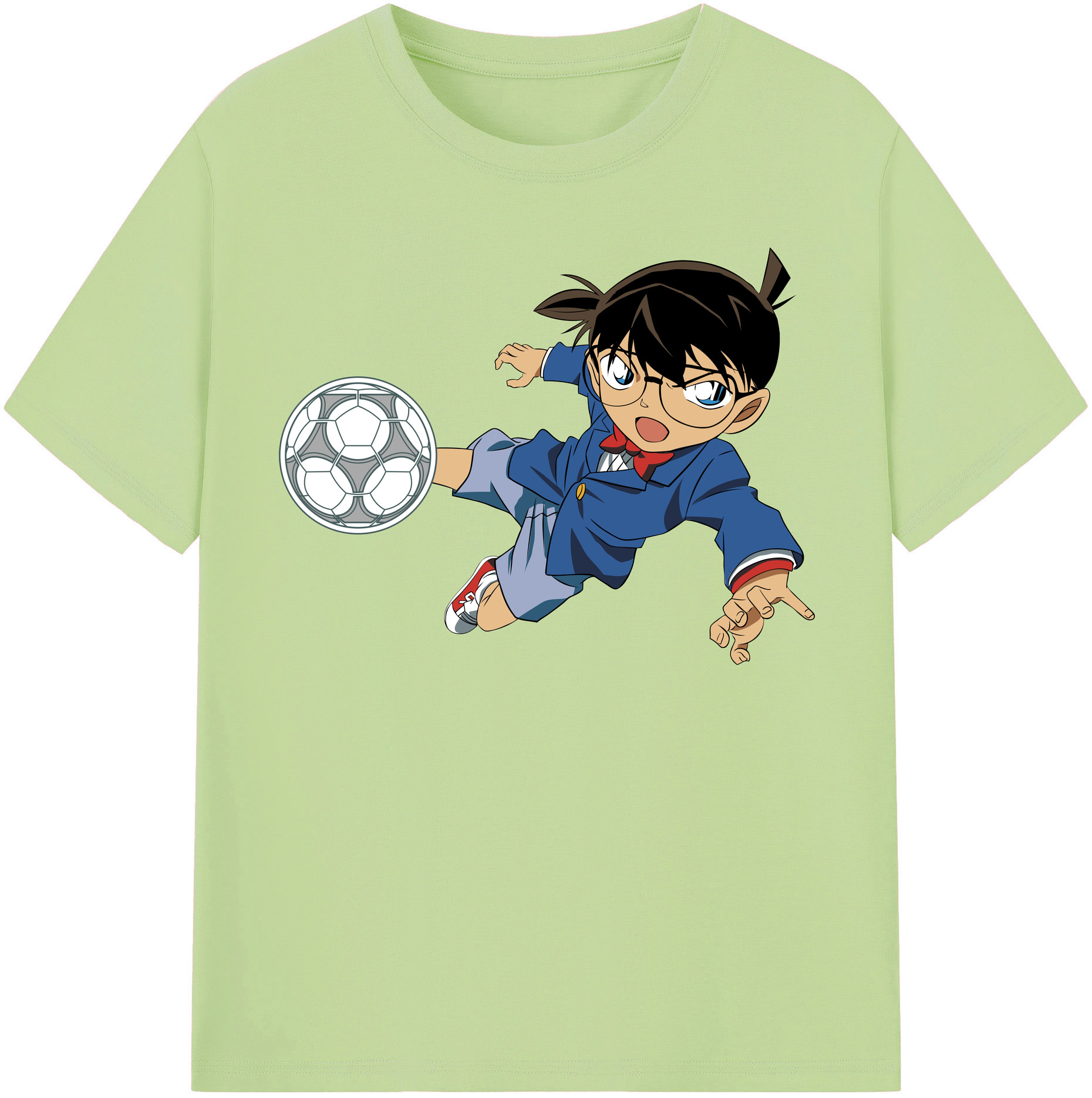 （画像用） 名探偵コナン 江戸川 コナン Detective Conan Conan Edogawa 綿100％半袖Tシャツ（フロントプリント）